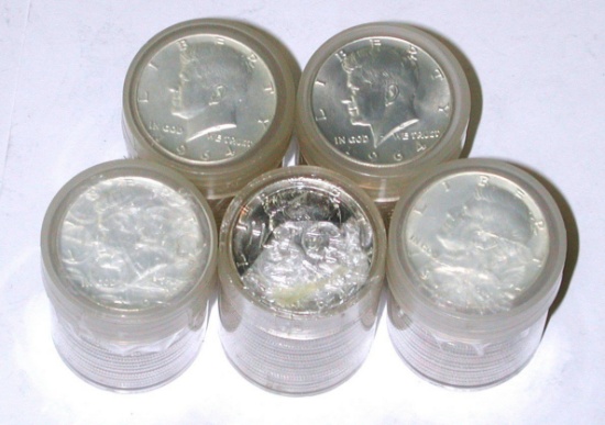 100 UNCIRCULATED 1964 90% SILVER KENNEDY HALVES