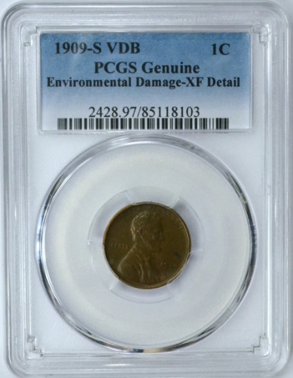 1909-S VDB LINCOLN CENT - PCGS XF DETAILS