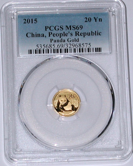 2015 CHINA 20 YUAN GOLD PANDA - PCGS MS69