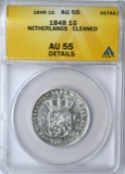 NETHERLANDS - 1848 GULDEN - ANACS AU55 DETAILS
