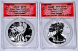 2013-W REVERSE PROOF + ENHANCED SILVER EAGLES - ANACS 70 FIRST RELEASE