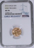 2016 $5 GOLD AMERICAN EAGLE - NGC MS70 EARLY RELEASES