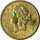 1904 LIBERTY $20 GOLD PIECE