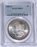 1884-O MORGAN DOLLAR - PCGS MS63