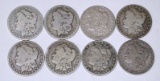 EIGHT (8) MORGAN DOLLARS dated 1880-O and 1881-O