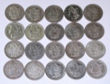 20 MORGAN DOLLARS dated 1879 to 1890-O - FINE or BETTER