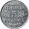 TUNISIA - 1934 FIVE FRANCS - SILVER