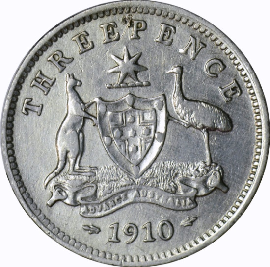 AUSTRALIA - 1910 THREEPENCE - SILVER