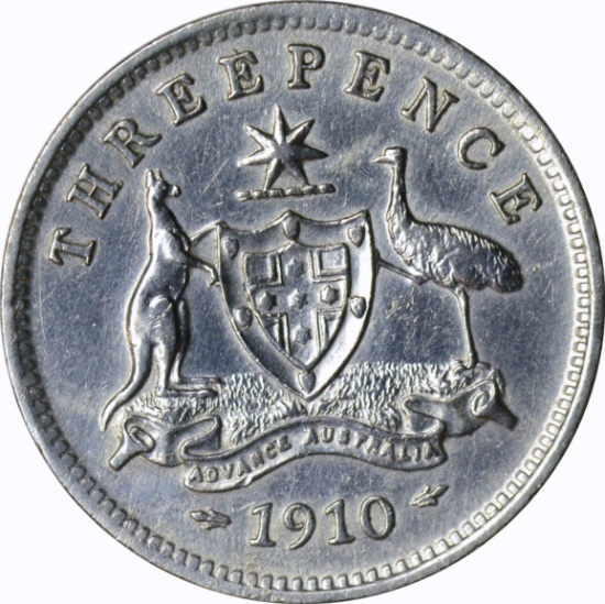 AUSTRALIA - 1910 THREEPENCE - SILVER