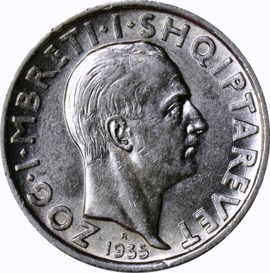 ALBANIA - 1935 FRANG - SILVER