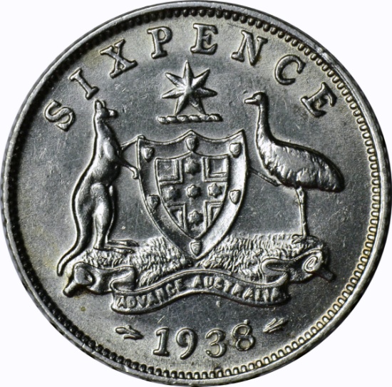 AUSTRALIA - 1938 SIXPENCE - SILVER