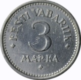 ESTONIA - 1922 THREE MARKA