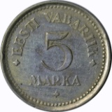 ESTONIA - 1922 FIVE MARKA