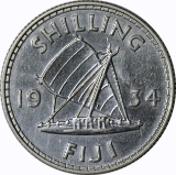 FIJI - 1934 ONE SHILLING - SILVER