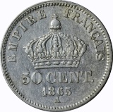 FRANCE - 1865 50 CENTIMES - SILVER