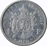 FRANCE - 1867 ONE FRANC - SILVER
