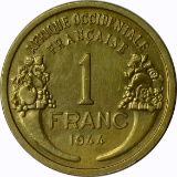 FRENCH WEST AFRICA - 1944 ONE FRANC