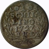 GERMANY - 1727 ONE SCHILLING - SILVER