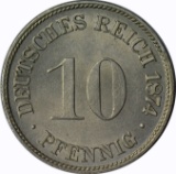 GERMANY - 1874-C TEN PFENNIG