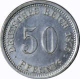 GERMANY - 1875-D 50 PFENNIG - SILVER