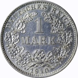 GERMANY - 1910-D ONE MARK - SILVER