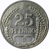 GERMANY - 1911-D 25 PFENNIG