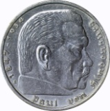 GERMANY - 1935 FIVE MARKS - SILVER