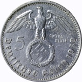 GERMANY - 1939-E FIVE MARKS - SILVER