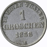 GERMANY (OLDENBURG) - 1858 ONE GROSCHEN - SILVER