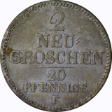 GERMANY (SAXONY) - 1856 TWO NEUGROSCHEN - SILVER