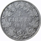 GERMANY (WURTTEMBERG) - 1841 ONE GULDEN - SILVER