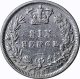 GREAT BRITAIN - 1883 SIX PENCE - SILVER