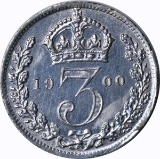 GREAT BRITAIN - 1900 THREE PENCE - SILVER