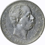 ITALY - 1887 TWO LIRE - SILVER