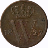 NETHERLANDS - 1822 HALF CENT