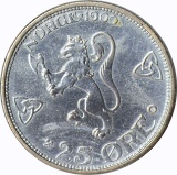 NORWAY - 1909 25 ORE - SILVER