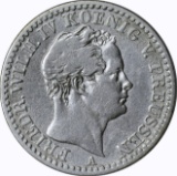 PRUSSIA - 1843 1/6 THALER - SILVER