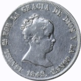 SPAIN - 1849 FOUR REALES - SILVER