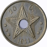 BELGIAN CONGO - 1911 20 CENTIMES