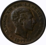 SPAIN - 1877 FIVE CENTIMOS