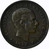 SPAIN - 1877 FIVE CENTIMOS