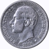 SPAIN - 1880 50 CENTIMOS - SILVER