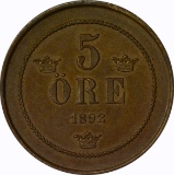 SWEDEN - 1892 FIVE ORE