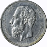 BELGIUM - 1872 FIVE FRANCS - SILVER
