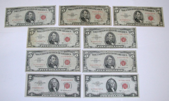 GROUP of RED SEAL UNITED STATES NOTES