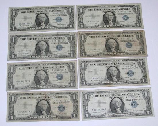 EIGHT (8) $1 SILVER CERTIFICATES