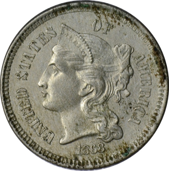 1868 THREE CENT NICKEL