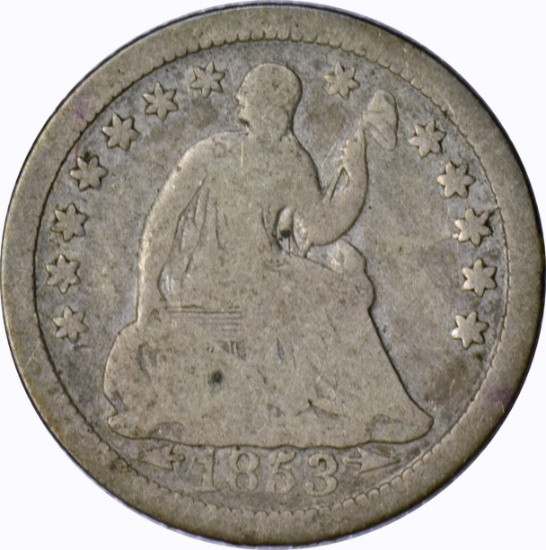 1853-O ARROWS SEATED LIBERTY HALF DIME