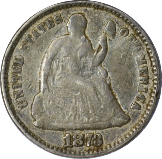 1873 SEATED LIBERTY HALF DIME