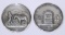 TWO (2) 1968 TOMBSTONE HELLDORADO DAYS TOKENS - STERLING SILVER